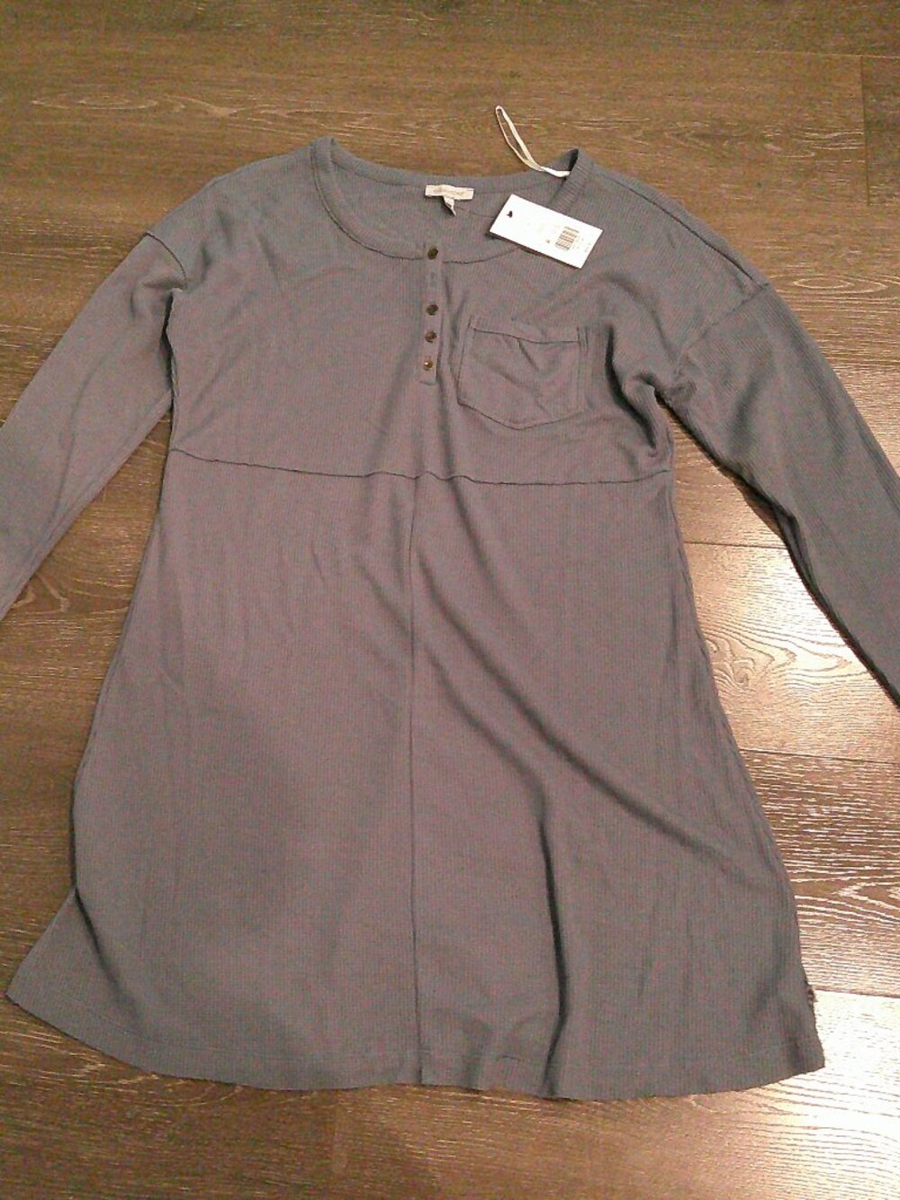 Ocean coast thermal knit blue short knit dress  NEW Size Large